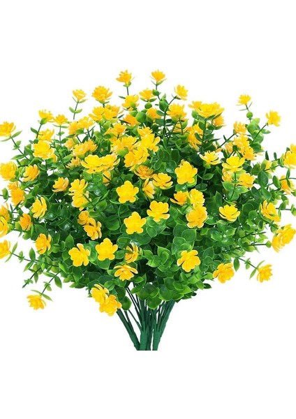 4'lü Uv Işınlarına Dalı Asma Yapay Çiçek Paketi Sarı (Yurt Dışından)