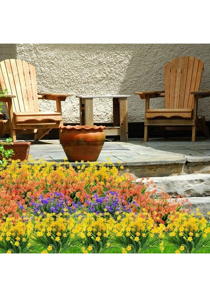 4'lü Uv Işınlarına Dalı Asma Yapay Çiçek Paketi Sarı (Yurt Dışından) modelleri