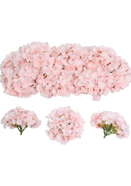 12 Adet Saplı Yapay Ortanca Açık Pembe (Yurt Dışından)