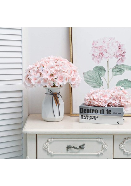 12 Adet Saplı Yapay Ortanca Açık Pembe (Yurt Dışından) modelleri