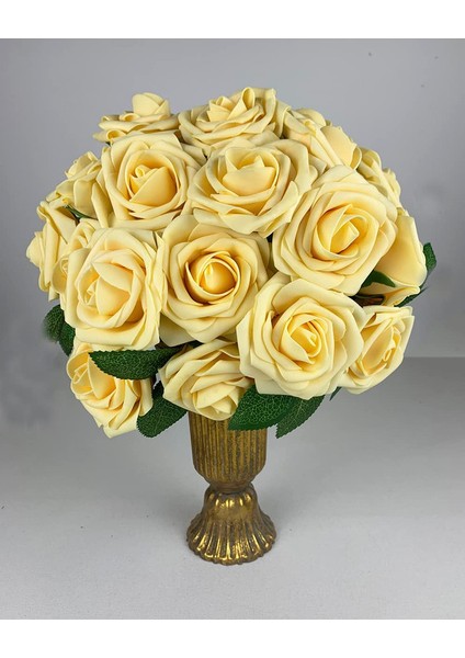 25 Adet Yapay Gül Saplı Köpük Gül Kremsi Sarı (Yurt Dışından) indirimleri