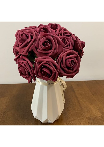 25 Adet Yapay Gül Saplı Köpük Gül Bordo (Yurt Dışından) modelleri
