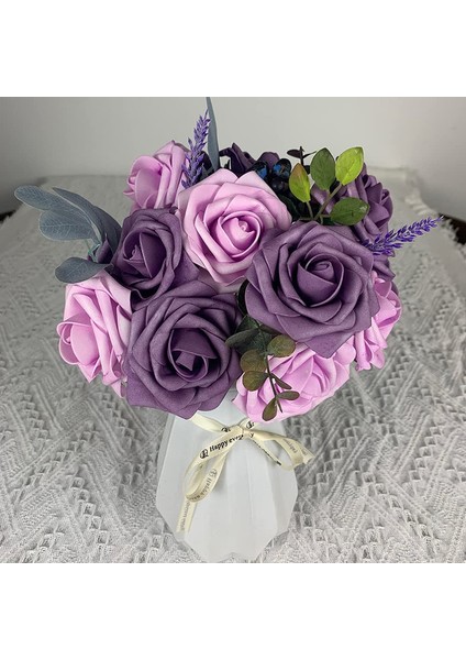 25 Adet Yapay Gül Saplı Köpük Gül Mor Pembe + Mor Fasulye Ezmesi (Yurt Dışından) fırsatları