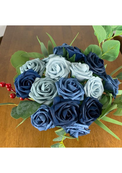 25 Adet Yapay Gül Saplı Köpük Gül Degrade Mavi (Yurt Dışından) fiyatları