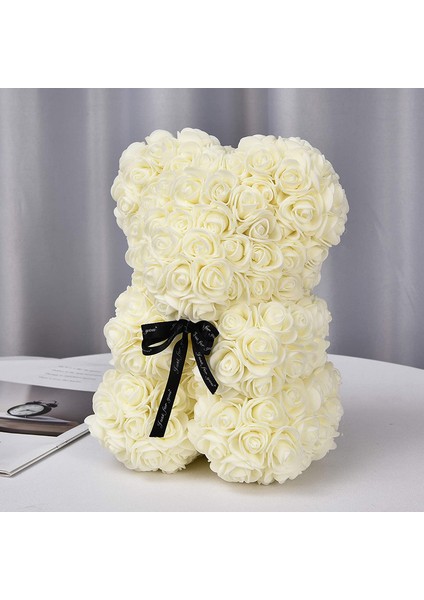Rose Ayı Hediyesi Şeffaf Bir Hediye Kutusu ile Birlikte Gelir Süt Beyazı, 25CM (Yurt Dışından) indirimleri
