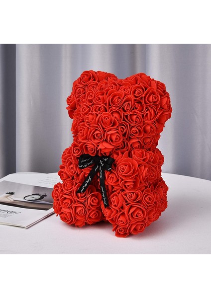 Rose Ayı Hediyesi Şeffaf Bir Hediye Kutusu ile Birlikte Gelir （kırmızı, 25CM） (Yurt Dışından) indirimleri