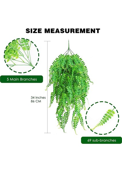 2 Adet Yapay Bitki Boston Eğrelti Otları (Yurt Dışından) fiyatları