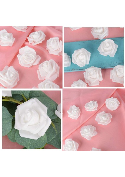 50 Adet Yapay Gül Başlık 7cm Beyaz (Yurt Dışından) indirimleri