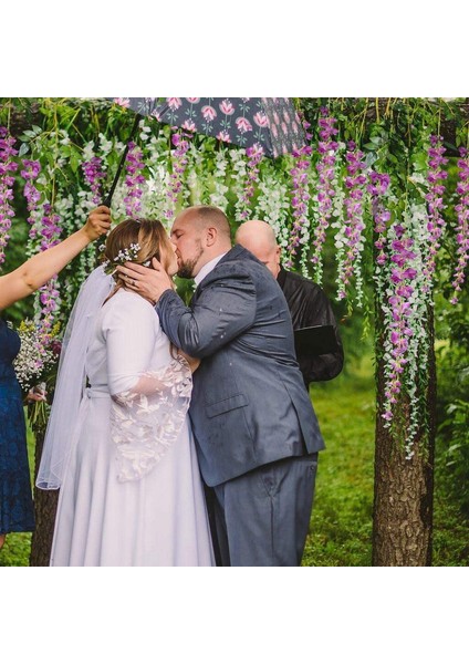 12 Adet / Toplu Yapay Morsalkım Ipek Çiçekler 110CM Mor (Yurt Dışından) modelleri