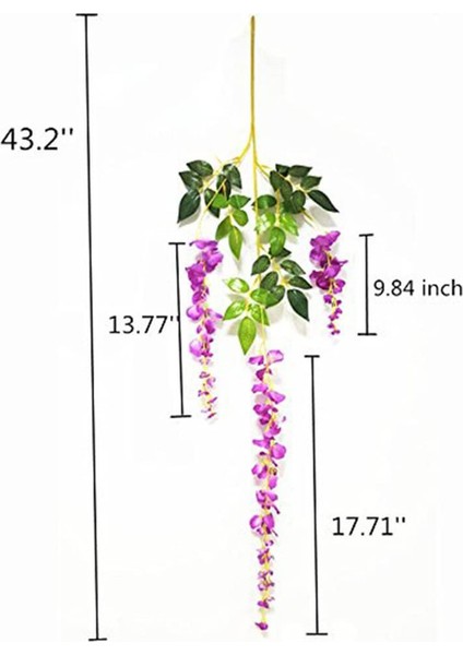 12 Adet / Toplu Yapay Morsalkım Ipek Çiçekler 110CM Mor (Yurt Dışından) indirimleri
