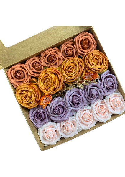 Yapay Çiçekler Sahte Düğün Çiçekleri Kombinasyonu Turuncu (Yurt Dışından)