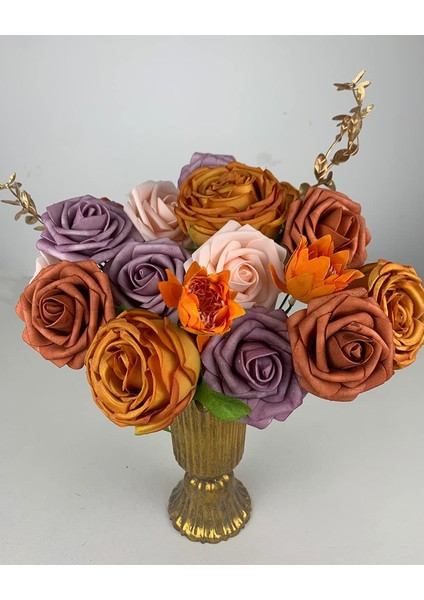 Yapay Çiçekler Sahte Düğün Çiçekleri Kombinasyonu Turuncu (Yurt Dışından) modelleri