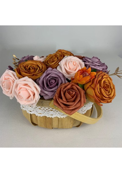 Yapay Çiçekler Sahte Düğün Çiçekleri Kombinasyonu Turuncu (Yurt Dışından) fırsatları