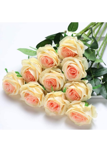 10 Adet Yapay Gül Buketi Şampanya Rengi Açan Güller (Yurt Dışından) fiyatları