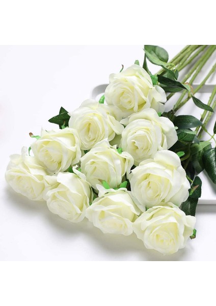 10 Adet Yapay Gül Buketi Beyaz Çiçek Açan Güller (Yurt Dışından) fiyatları