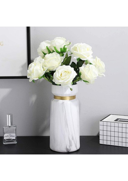 10 Adet Yapay Gül Buketi Beyaz Çiçek Açan Güller (Yurt Dışından) fırsatları