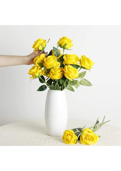 10 Adet Yapay Gül Buketi Sarı Çiçek Açan Güller (Yurt Dışından) indirimleri