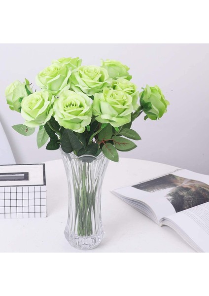 10 Adet Yapay Gül Ipek Çiçek Çiçek Buketleri Yeşil Çiçek Açan Güller (Yurt Dışından) fiyatları