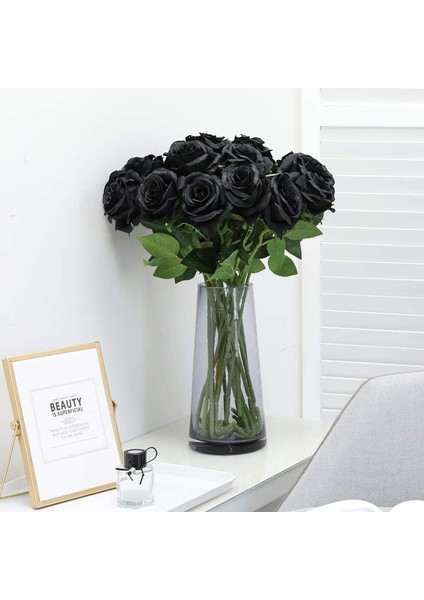 10 Adet Yapay Gül Buketi Siyah Çiçek Açan Güller (Yurt Dışından) fırsatları