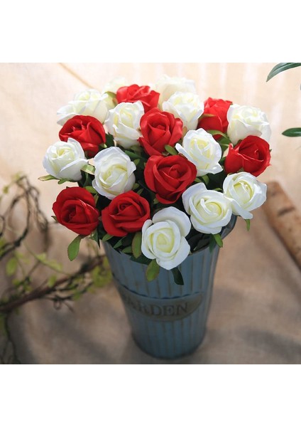 10 Adet Yapay Gül Ipek Çiçek Çiçek Buketleri Beyaz Düğmede Güller (Yurt Dışından) fiyatları