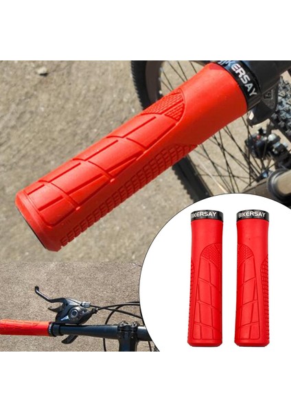 2pcsşak Dağ Bisikleti Grips Anti Slip Bmx El Kırmızı Kırmızı (Yurt Dışından)