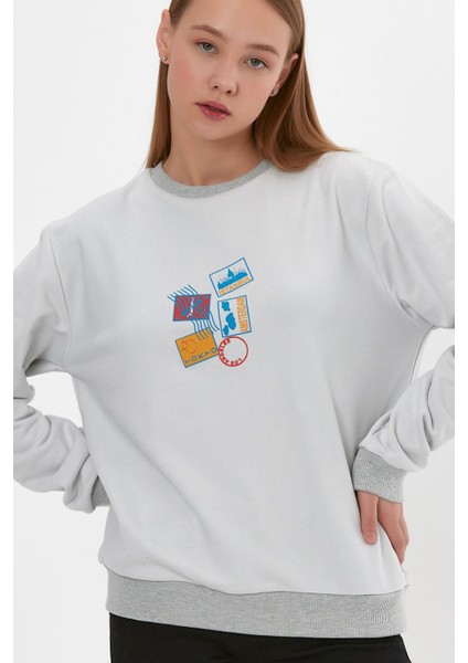 Baskılı Ribanalı Sweatshirt (E22-75600) fiyatları