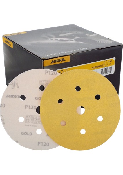 Gold 150 mm Cırt 7 Delikli Zımpara P60 50'li Paket fiyatları