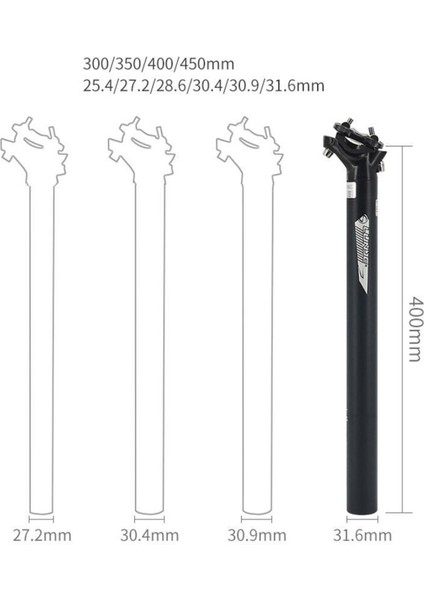 1 Dağ Koltuğu Direği 27.2mm/30.9mm/31.6mm x 400MM Alüminyum Yol Için Ayarlanabilir Koltuk Koltuk Direği Bmx Aksesuarlar 31.6 400MM (Yurt Dışından)