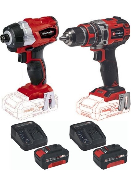 Te-Cı 18 Li Bl Vidalama Te-Cd 18/50 Li-I Bl Matkap 2X4.0AH Çift Akülü Kömürsüz Darbeli Set