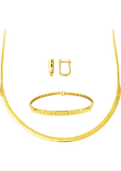 Dolunay Taşsız Suyolu Altın Düğün Seti