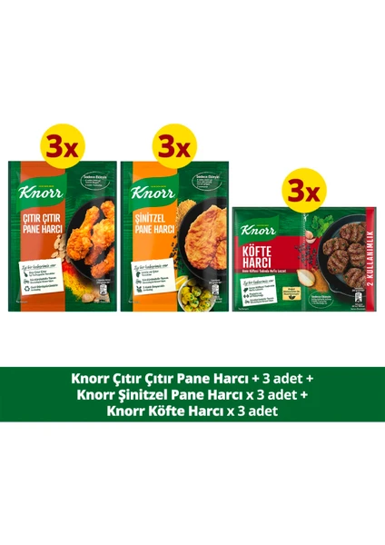 Harç Paketi Pane Harcı 90g x1 + Köfte Harcı 82g x1 + Çıtır Pane Harcı 90g x1