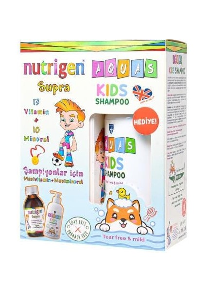 Supra Portakal Aromalı Şurup 200 ml Aquas Kids Şampuan Hediye