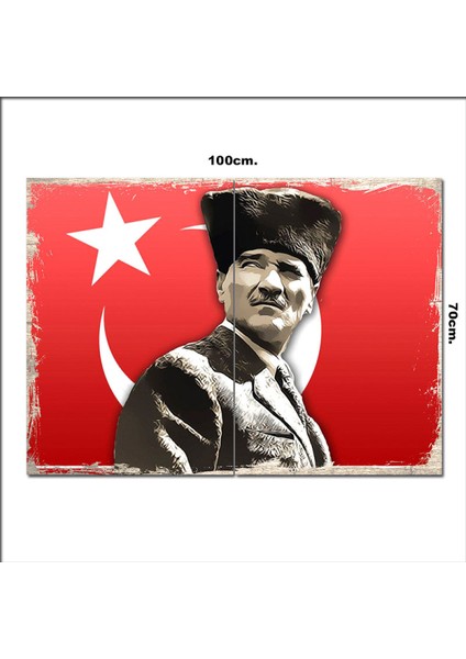 Ahşap Tablo Mustafa Kemal Atatürk 70*100CM