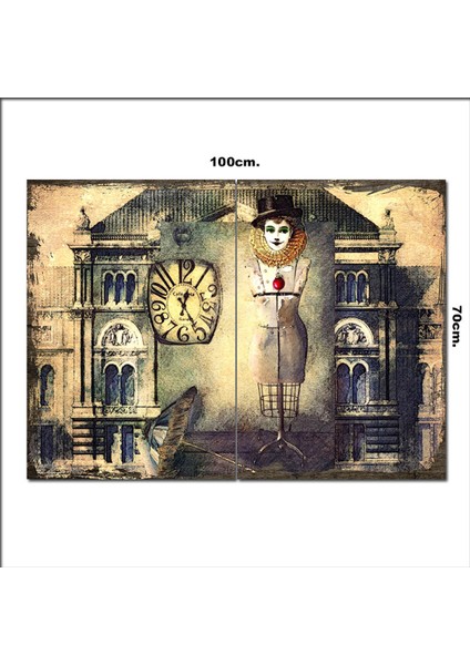Ahşap Tablo Retro Ofis 70*100CM