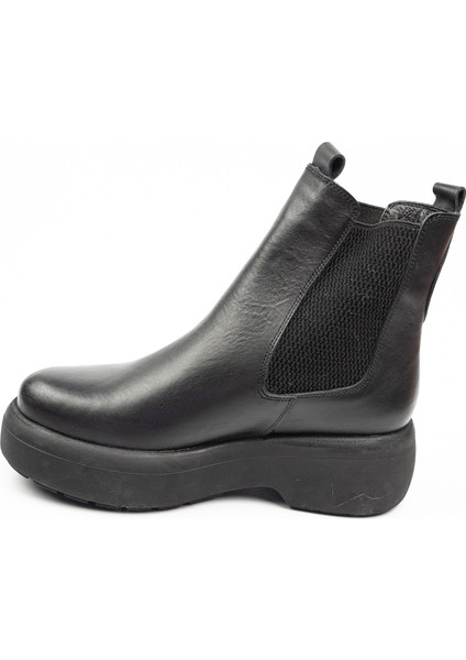 9306 Siyah Deri Kadın Bot modelleri