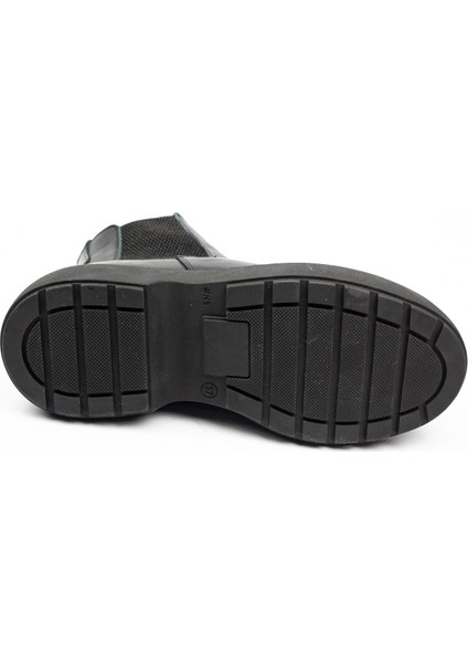 9306 Siyah Deri Kadın Bot indirimleri