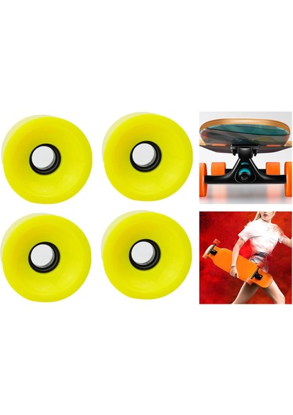 4x Longboard Wheels Set Yedek 70X51MM Skate Board Roller 78A Sertlik Sarı (Yurt Dışından)