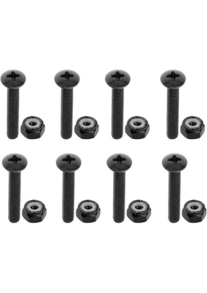 Galvanizli Çelik Longboard Kaykay Donanım Vidaları Fındık Cıvataları BLACK_35MM_8PCS (Yurt Dışından)