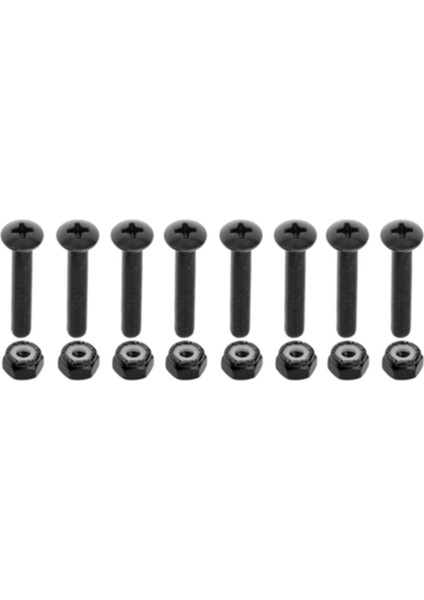 Galvanizli Çelik Longboard Kaykay Donanım Vidaları Fındık Cıvataları BLACK_35MM_8PCS (Yurt Dışından)