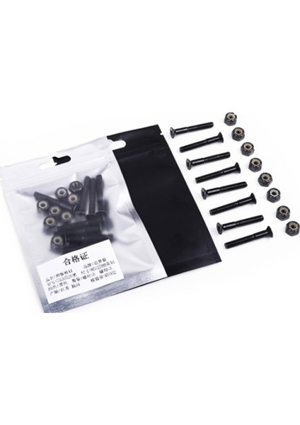 Galvanizli Çelik Longboard Kaykay Donanım Vidaları Fındık Cıvataları BLACK_35MM_8PCS (Yurt Dışından)