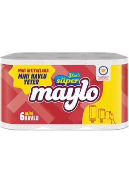 Mini Kağıt Havlu 3 Katlı 6'lı 3 Paket 18 Rulo fiyatları