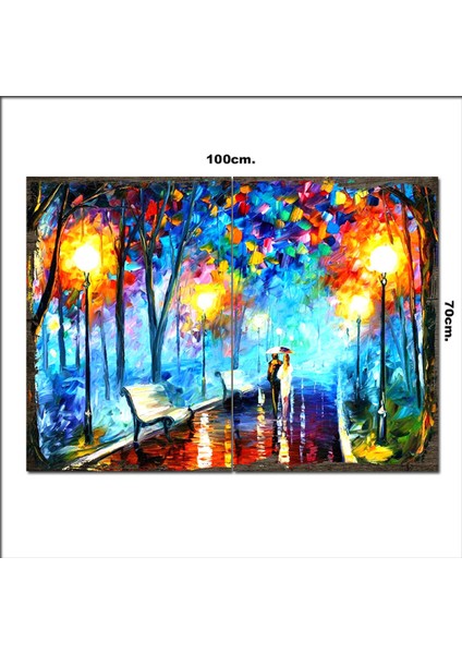 Ahşap Tablo Yağmur Altında Sonbahar 70*100CM