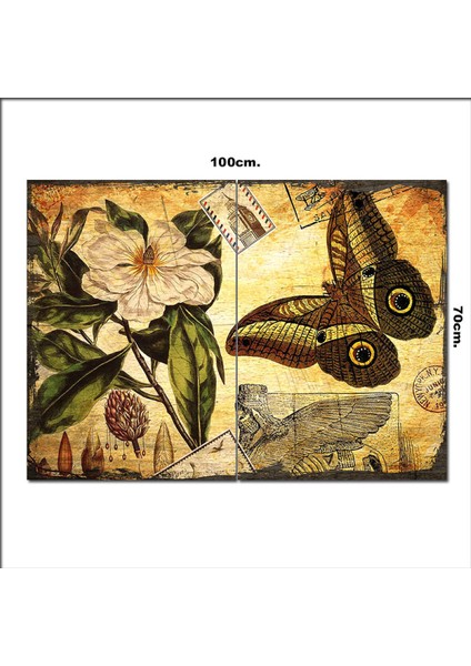 Ahşap Tablo Kelebek Çiçek Mektup Şekilli 70*100CM