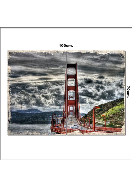 Ahşap Tablo San Fransisco Köprüsü 70*100CM
