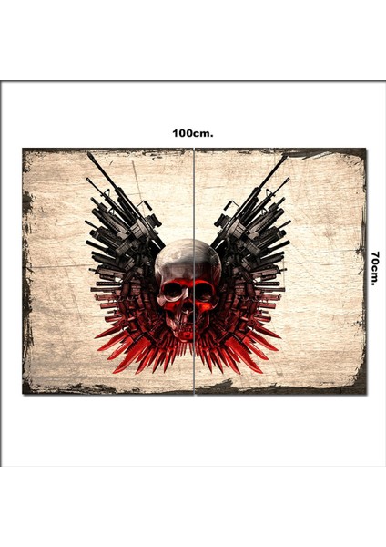 Ahşap Tablo Expendables Logo Şekilli 70*100CM