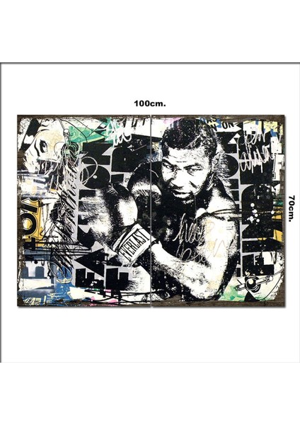 Ahşap Tablo Mike Tyson 70*100CM
