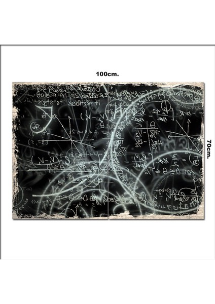 Ahşap Tablo Matematik Formilleri Desenli 70*100CM