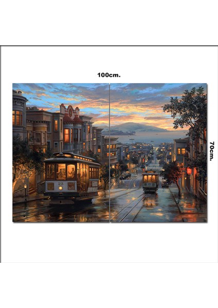 Ahşap Tablo San Francisco Sokak Görseli 70*100CM