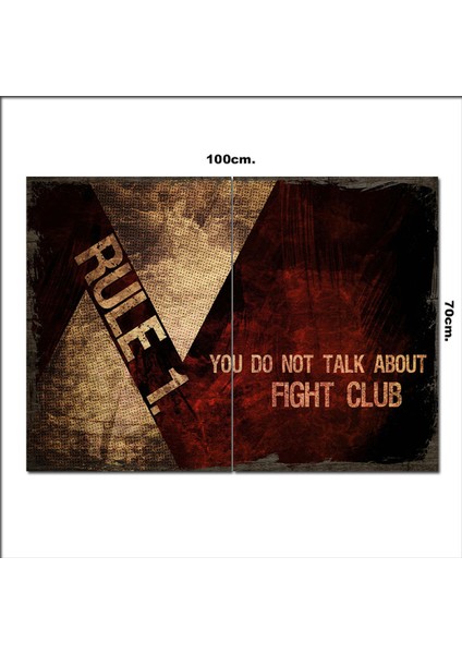 Ahşap Tablo Dövüş Kulübü 1. Kural Şekilli 70*100CM