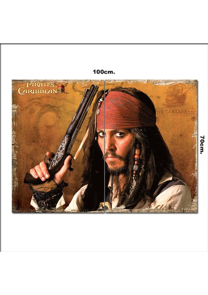 Ahşap Tablo Kaptan Jack Sparrow 70*100CM